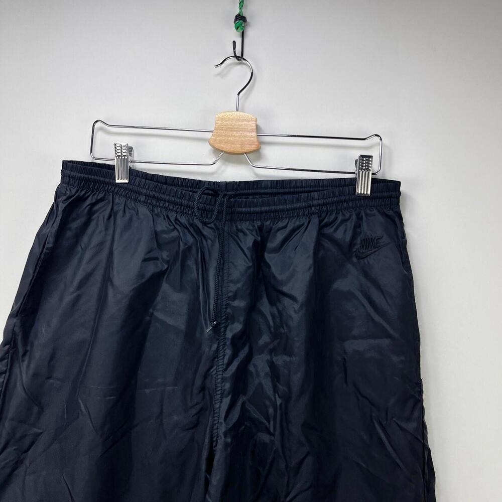 Vintage 90s Nike Windbreaker Pants Black Swoosh XL Blue - Picture 2 of 13